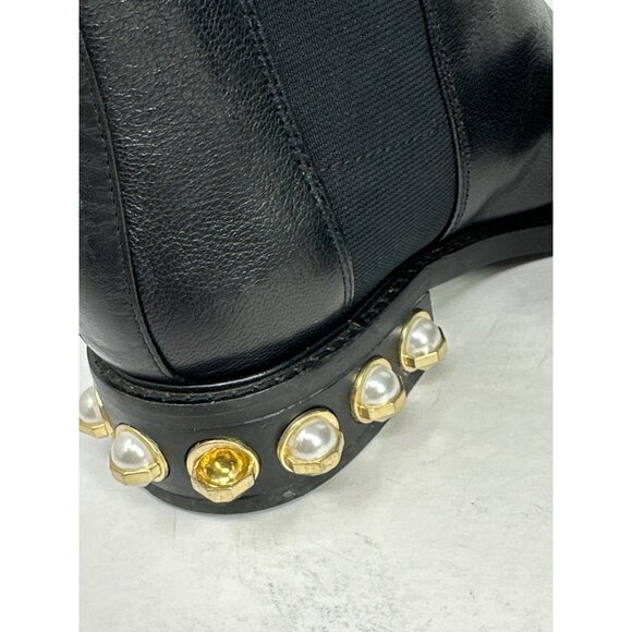 Louise Et Cie Valtina size 6.5 Black Leather Boots With Pearl Heels As Is - Picture 7 of 10